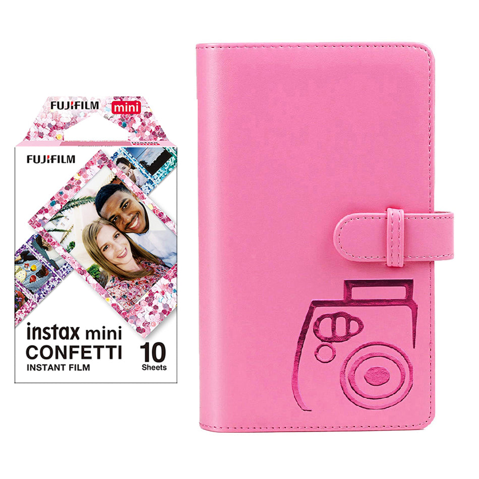 Fujifilm Instax Mini 10X1 confetti Instant Film with 96-sheet Album for mini film