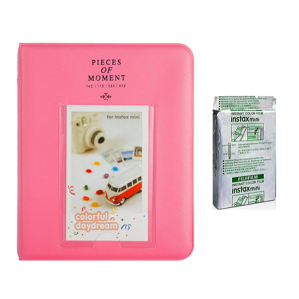 Fujifilm Instax Mini 10X1 confetti Instant Film with Instax Time Photo Album 64 Sheets (FLAMINGO PINK)