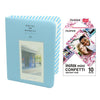 Fujifilm Instax Mini 10X1 confetti Instant Film with Instax Time Photo Album 64 Sheets (Water Blue)