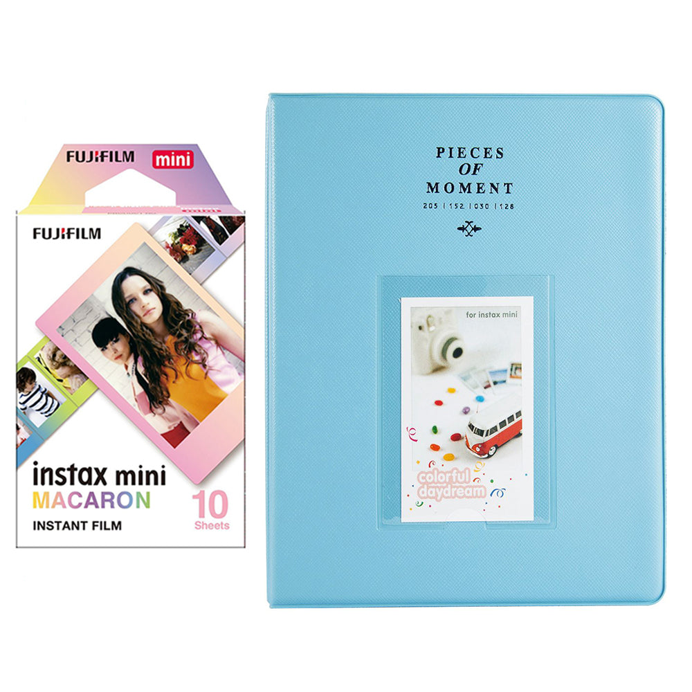 Fujifilm Instax Mini 10X1 macaron Instant Film With 128-sheet Album for mini film Blue