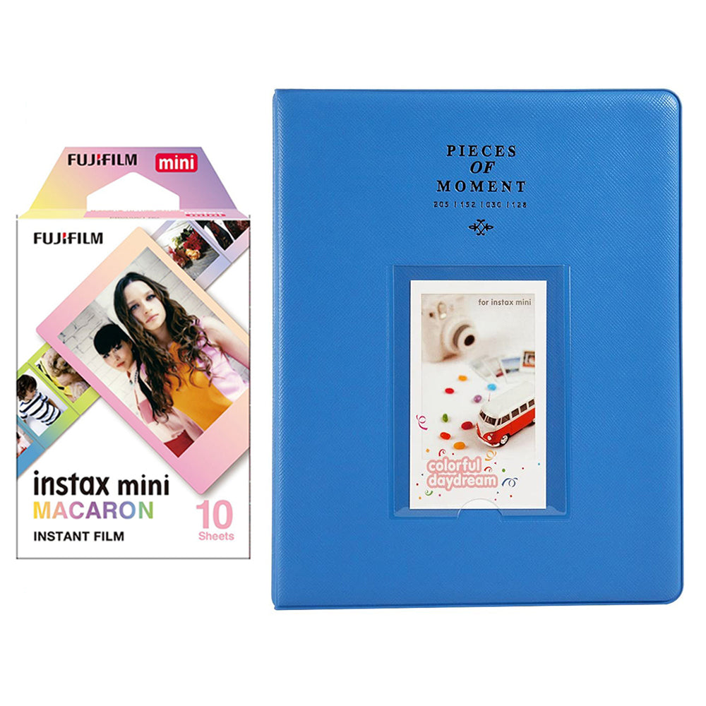 Fujifilm Instax Mini 10X1 macaron Instant Film With 128-sheet Album for mini film Cobalt blue