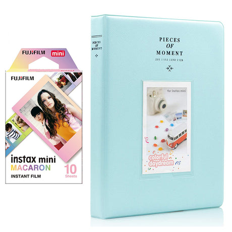 Fujifilm Instax Mini 10X1 macaron Instant Film With 128-sheet Album for mini film Ice blue