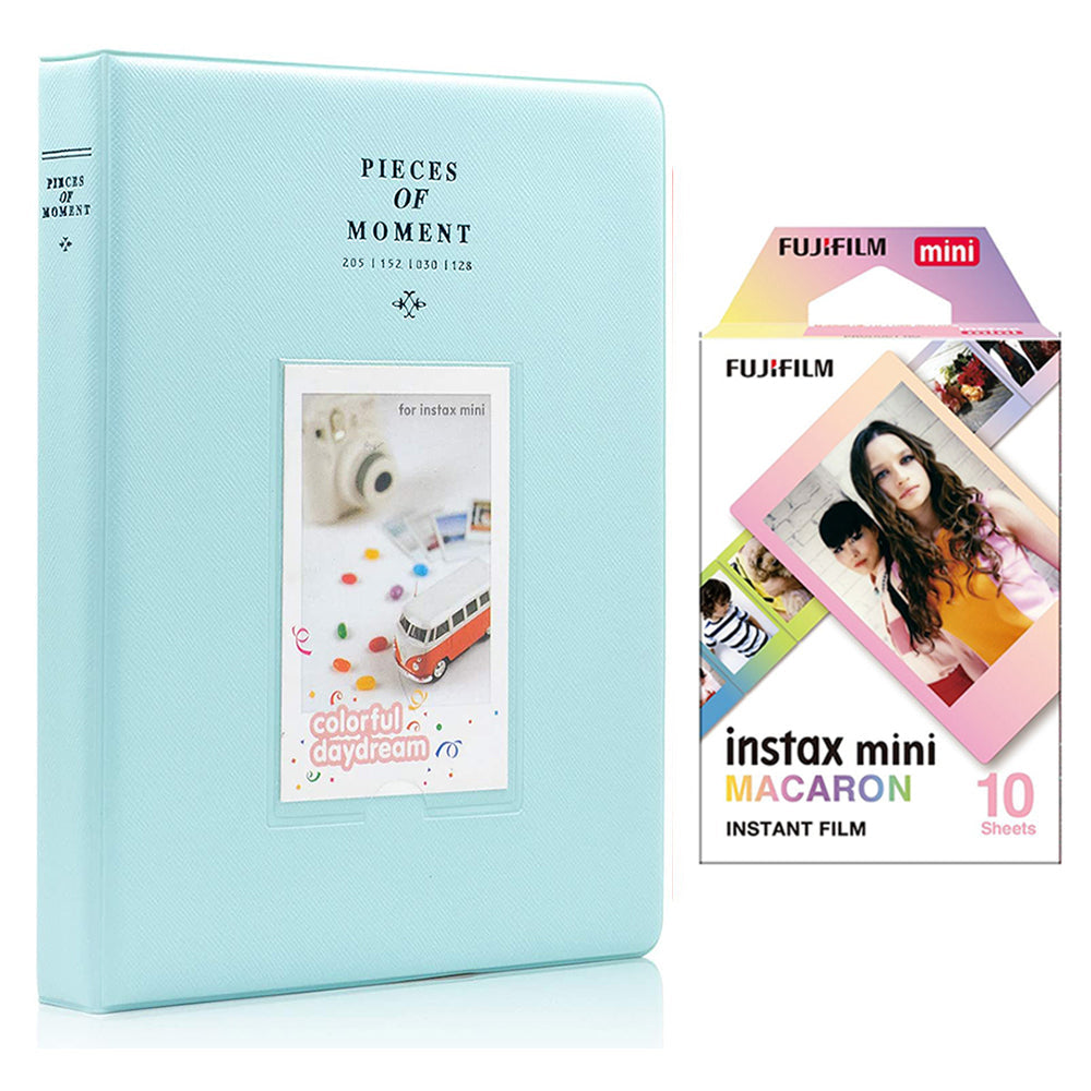 Fujifilm Instax Mini 10X1 macaron Instant Film With 128-sheet Album for mini film (ice blue)