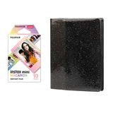 Fujifilm Instax Mini 10X1 macaron Instant Film with 64-Sheets Album For Mini Film 3 inch Charcoal gray