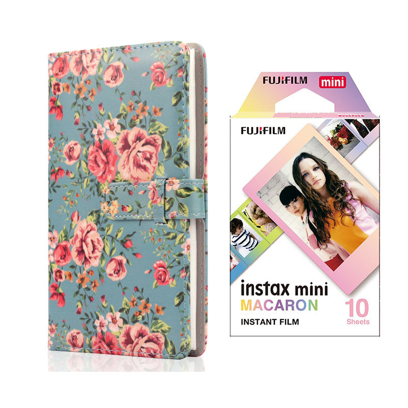 Fujifilm Instax Mini 10X1 macaron Instant Film with 96-sheet Album for mini film Blue rose