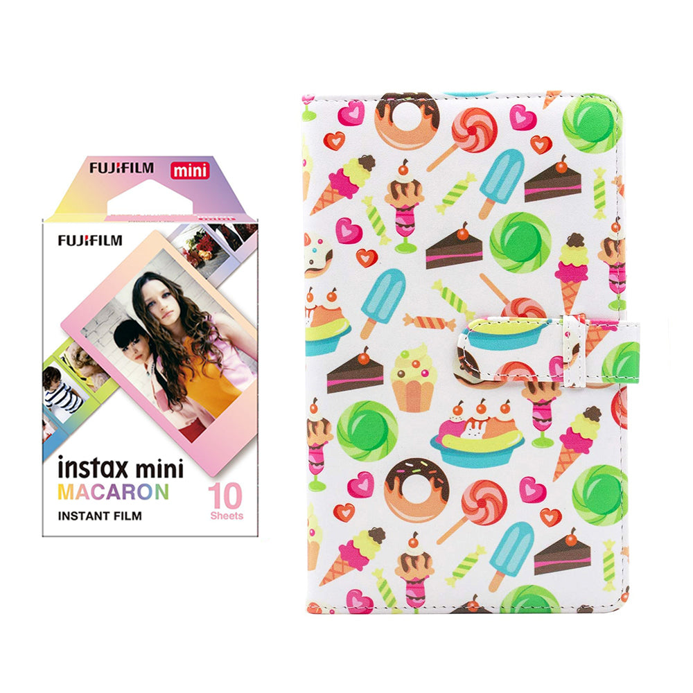 Fujifilm Instax Mini 10X1 macaron Instant Film with 96-sheet Album for mini film  (Dessert)