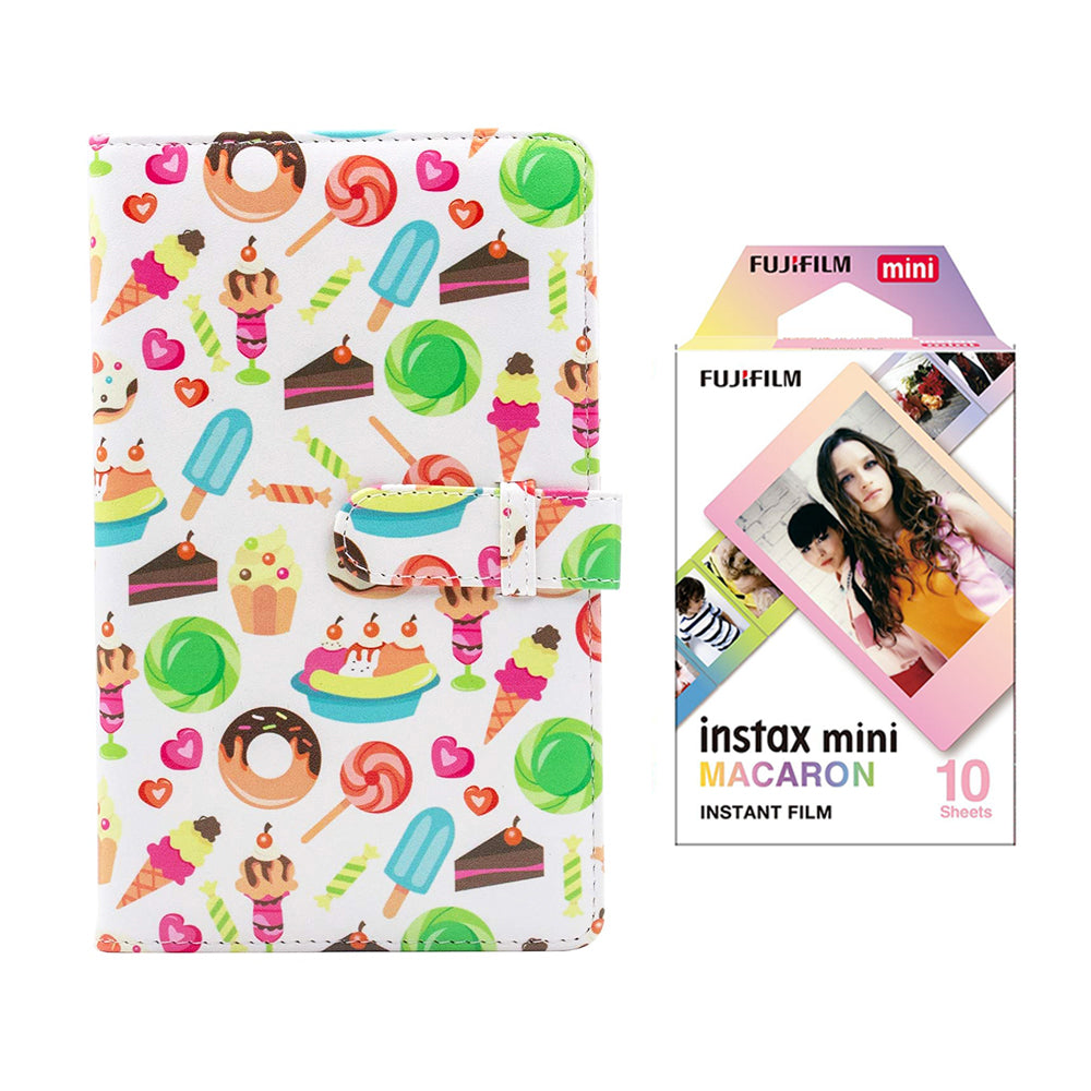 Fujifilm Instax Mini 10X1 macaron Instant Film with 96-sheet Album for mini film Dessert