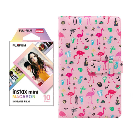 Fujifilm Instax Mini 10X1 macaron Instant Film with 96-sheet Album for mini film Flamingo watermelon