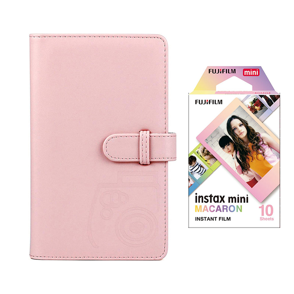 Fujifilm Instax Mini 10X1 macaron Instant Film with 96-sheet Album for mini film Blush pink