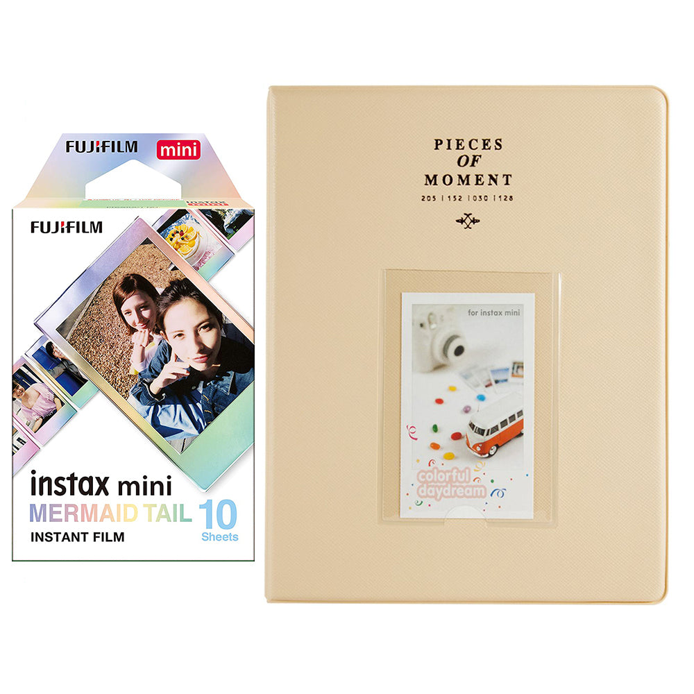 Fujifilm Instax Mini 10X1 mermaid tail Instant Film With 128-sheet Album for mini film (beige)