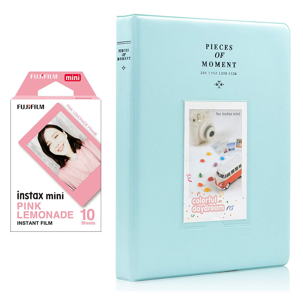 Fujifilm Instax Mini 10X1 pink lemonade Instant Film With 128-sheet Album for mini film (ice blue)