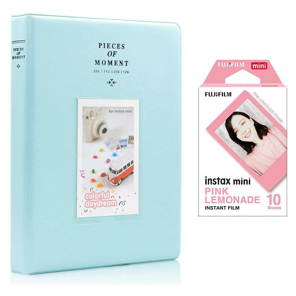 Fujifilm Instax Mini 10X1 pink lemonade Instant Film With 128-sheet Album for mini film (ice blue)