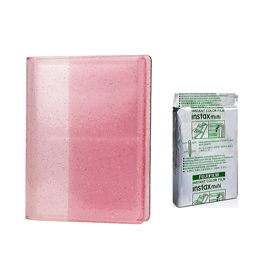 Fujifilm Instax Mini 10X1 pink lemonade Instant Film with 64-Sheets Album For Mini Film 3 inch Blush pink
