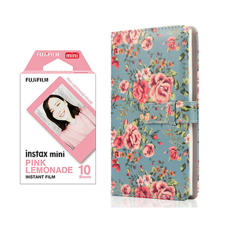 Fujifilm Instax Mini 10X1 pink lemonade Instant Film with 96-sheet Album for mini film Blue rose