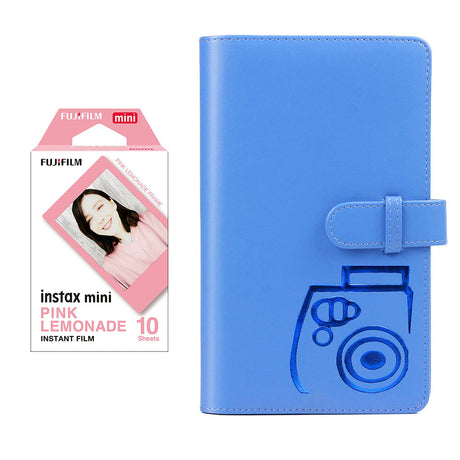 Fujifilm Instax Mini 10X1 pink lemonade Instant Film with 96-sheet Album for mini film Cobalt blue