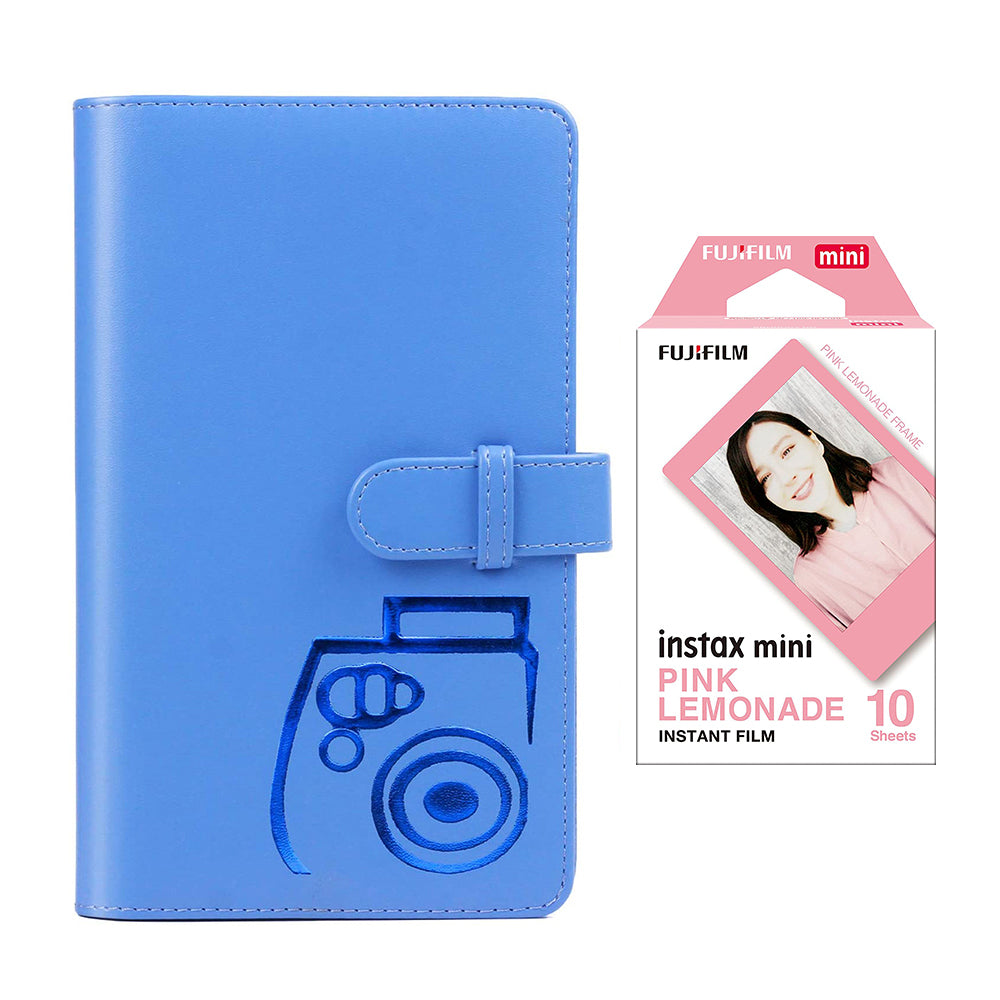 Fujifilm Instax Mini 10X1 pink lemonade Instant Film with 96-sheet Album for mini film Cobalt blue