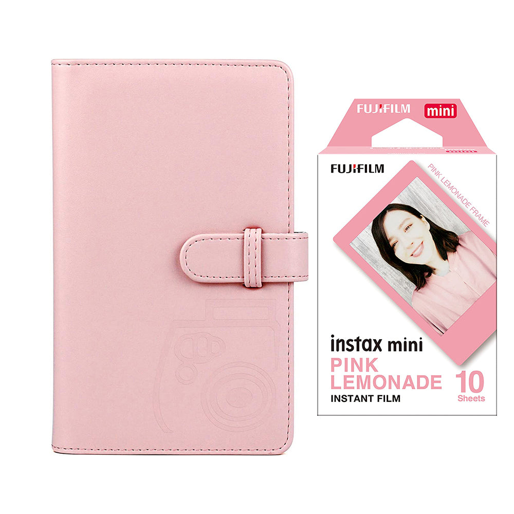 Fujifilm Instax Mini 10X1 pink lemonade Instant Film with 96-sheet Album for mini film (Blush pink)