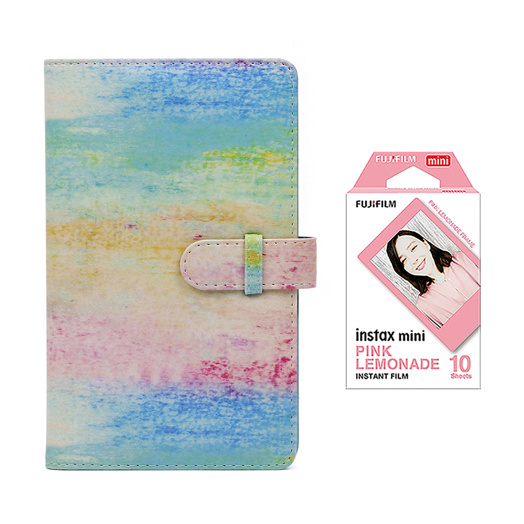 Fujifilm Instax Mini 10X1 pink lemonade Instant Film with 96-sheet Album for mini film (Watercolor)
