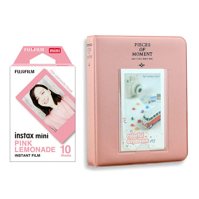 Fujifilm Instax Mini 10X1 pink lemonade Instant Film with Instax Time Photo Album 64 Sheets Blush pink