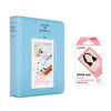 Fujifilm Instax Mini 10X1 pink lemonade Instant Film with Instax Time Photo Album 64 Sheets (sky blue)