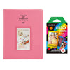 Fujifilm Instax Mini 10X1 rainbow Instant Film With 128-sheet Album for mini film (FLAMINGO PINK)