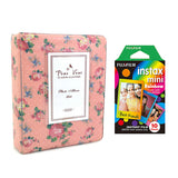 Fujifilm Instax Mini 10X1 rainbow Instant Film with Instax Time Photo Album 64 Sheets (Beautiful flower)