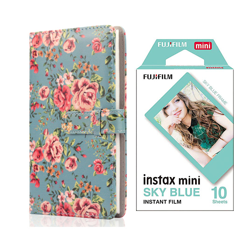Fujifilm Instax Mini 10X1 sky blue Instant Film with 96-sheet Album for mini film