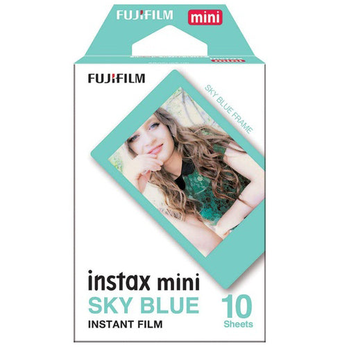 Fujifilm Instax Mini 10X1 sky blue Instant Film with 96-sheet Album for mini film (Charcoal gray)
