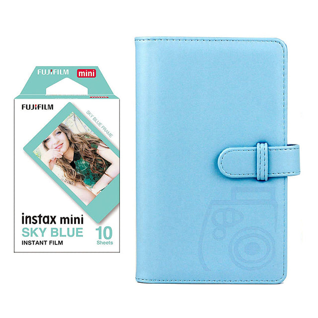Fujifilm Instax Mini 10X1 sky blue Instant Film with 96-sheet Album for mini film Sky blue