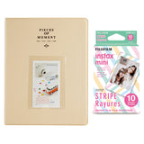 Fujifilm Instax Mini 10X1 stripe   Instant Film With 128-sheet Album for mini film