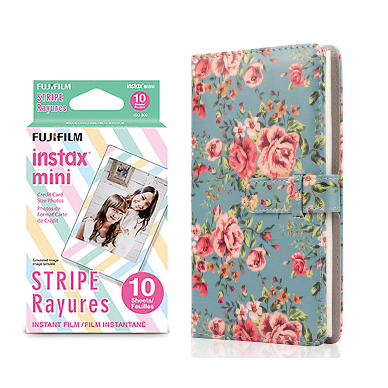 Fujifilm Instax Mini 10X1 stripe  Instant Film with 96-sheet Album for mini film