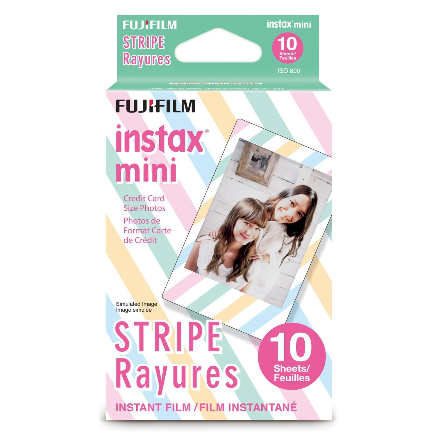 Fujifilm Instax Mini 10X1 stripe  Instant Film with 96-sheet Album for mini film (lce white)