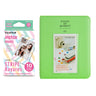 Fujifilm Instax Mini 10X1 stripe Instant Film with Instax Time Photo Album 64 Sheets Lime green