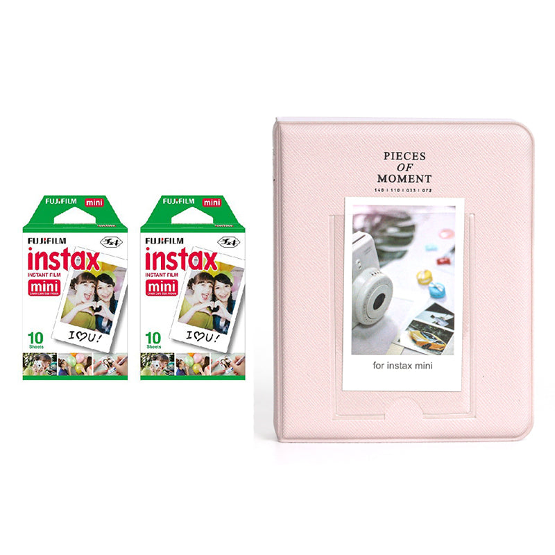 Fujifilm Instax Mini 10X2 Instant Film With 64-Sheets Album For Mini Film (3 inch) Blossom Pink