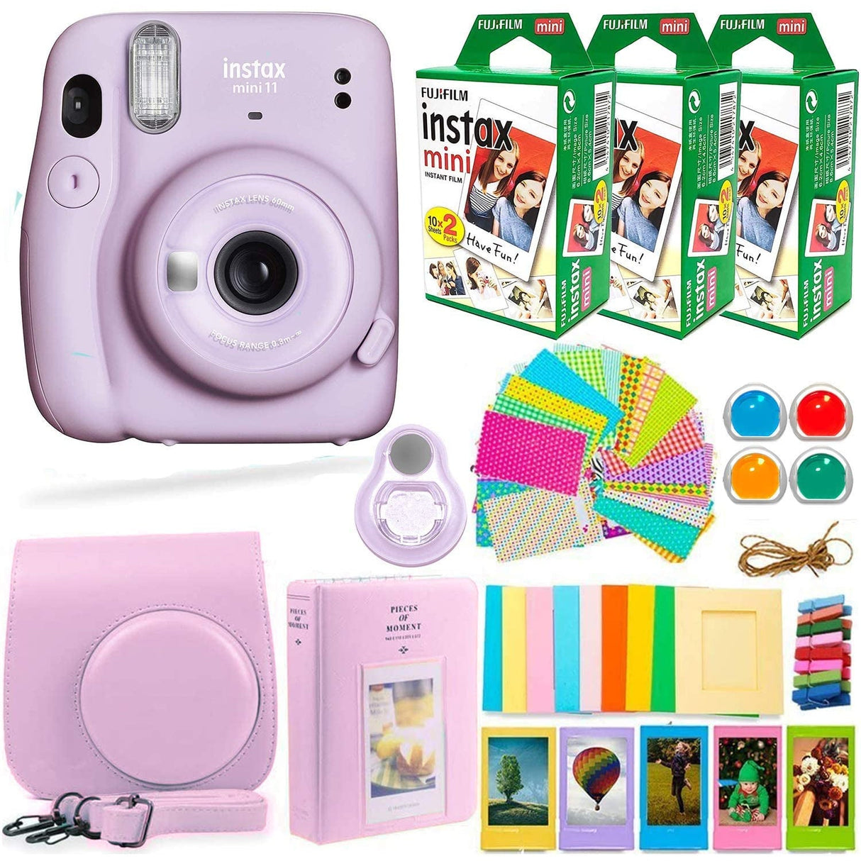 Kit Câmera Instax Mini 11 com pack 10 fotos e Bolsa Lilas Artigo: 227217 -  Fujioka Distribuidor