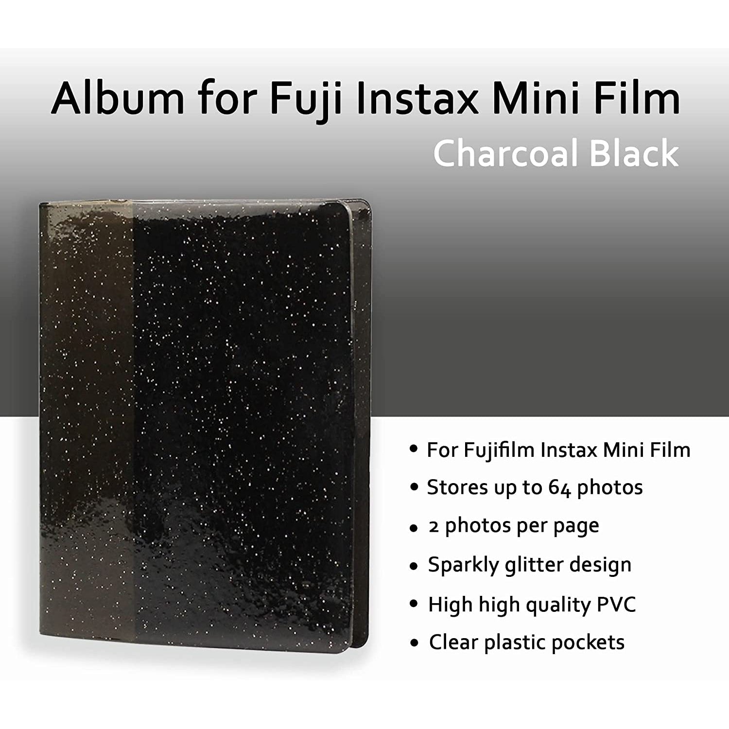 Fujifilm Instax Mini 11 Instant Camera Mocha Grey | Instax Mini Twin Pack Film | Glitter Photo Album Holds 64 Photos | Groovy Case