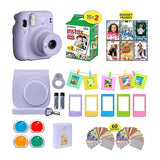 Fujifilm Instax Mini 11 Instant Camera + Shutter Compatible Carrying Case + Fuji Film Value Pack (20 Sheets) + Shutter Accessories Bundle, Color Filters, Photo Album, Assorted Frames Lilac Purple