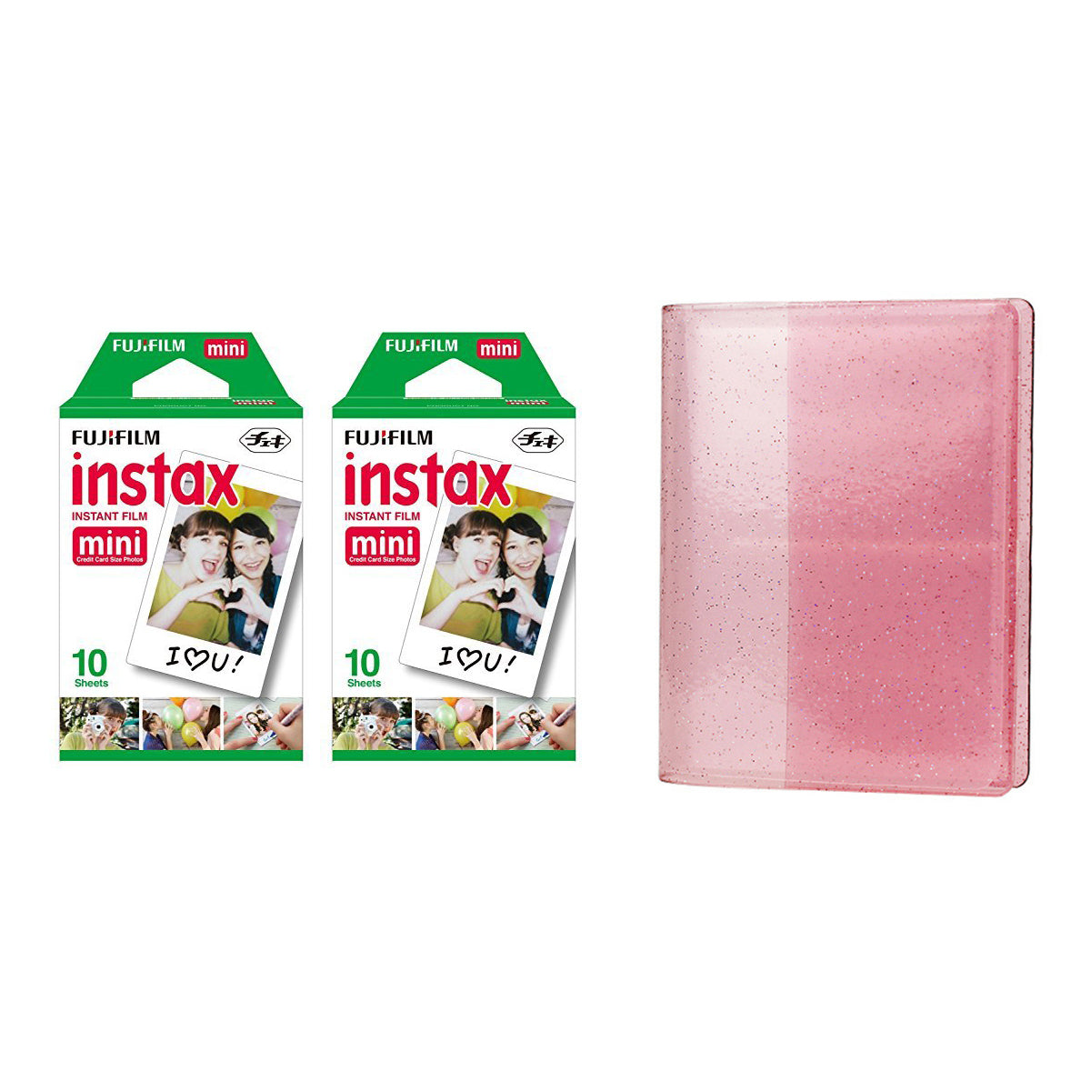 Fujifilm Instax Mini 2 Pack of 10 Sheets Instant Film  with 64-Sheets Album For Mini Film 3 inch