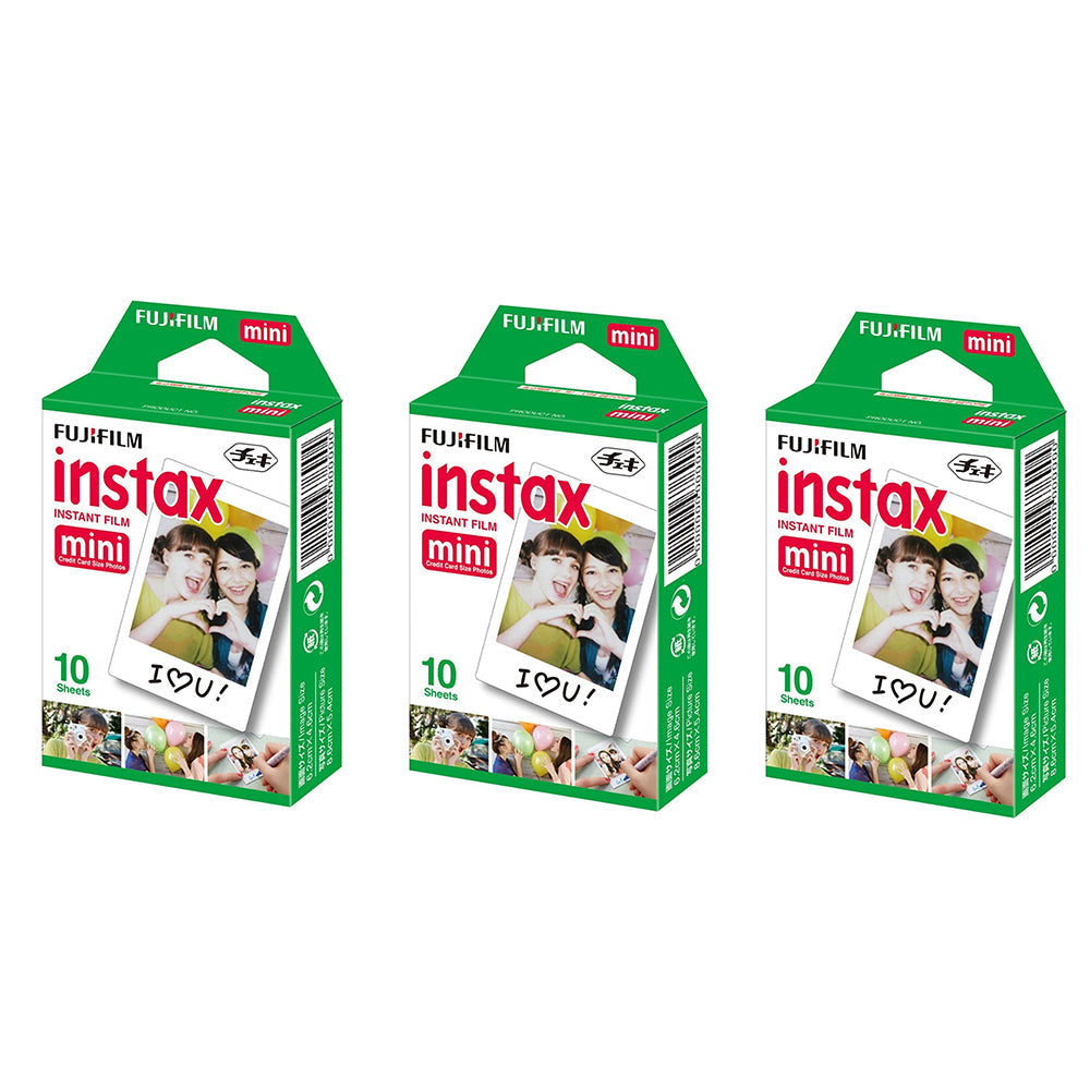 Fujifilm Instax Mini 3 Pack of 10 Sheets Instant Film with Instax Time Photo Album 64-Sheets (Grape Purple)