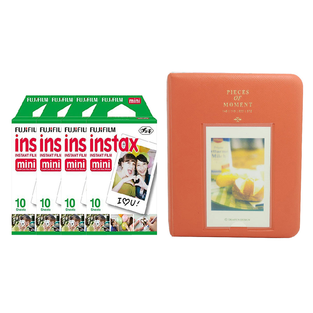 Fujifilm Instax Mini 4 Pack of 10 Sheets Instant Film with Instax Time Photo Album 64-Sheets