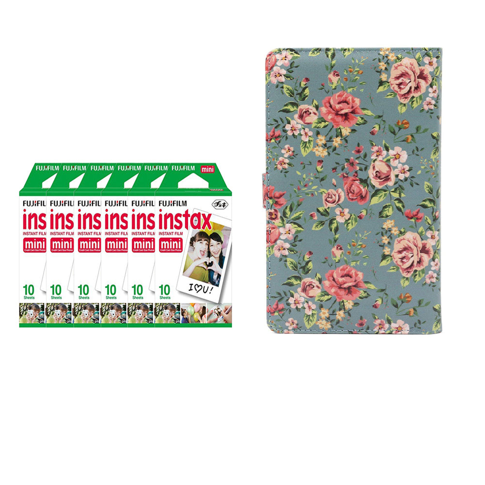 Fujifilm Instax Mini 6 Pack 10 Sheets Instant Film with 96-sheet Album for mini film