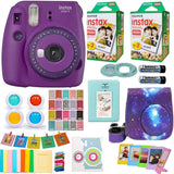 Fujifilm Instax Mini 9 Instant Camera + Fuji INSTAX Film (40 Sheets) Includes Camera Case + Frames + Photo Album + 4 Color Filters and More (Purple)