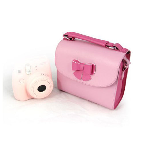 CAIUL Soft PU Leather Butterfly Series Carry Camera Case For Fujifilm Instax Mini 11 9 7s 8 25 50s 90 Camera Pink