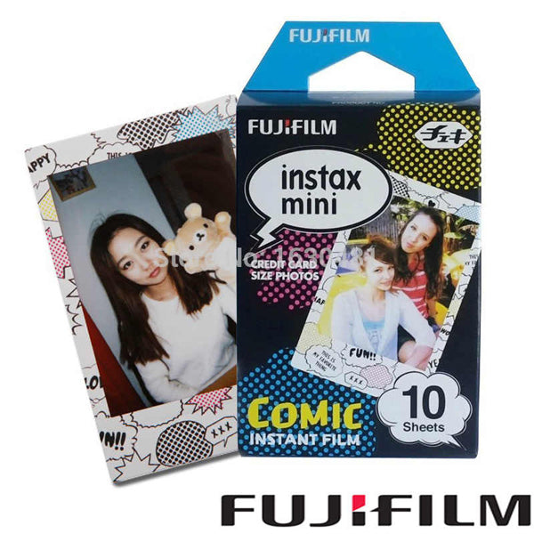 Fujifilm Instax Mini Comic Film With Simple Hanging Paper Photo Frame - 10 Exposures