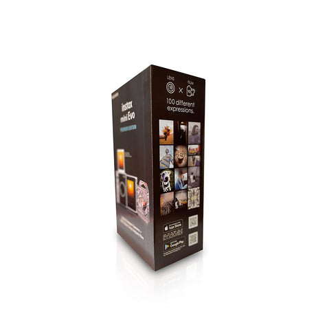 Fujifilm Instax Mini Evo Hybrid Camera Premium Edition with 20 Shots of Stone Gray Film and 100 Different Expressions