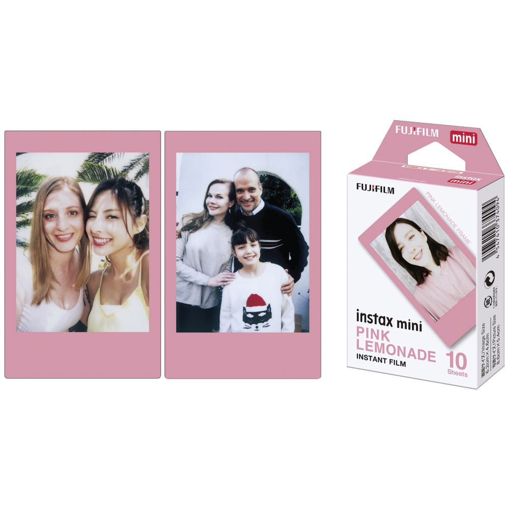 Fujifilm Instax Mini Pink lemonade Film With Simple Hanging Paper Photo Frame - 10 Exposures