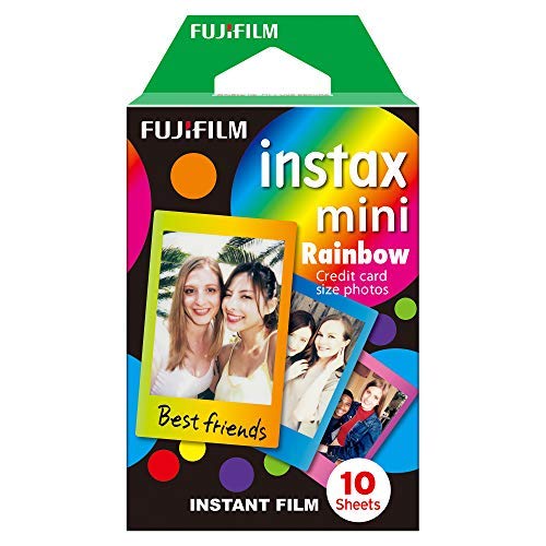 Fujifilm Instax Mini Rainbow Film With Simple Hanging Paper Photo Frame - 10 Exposures