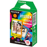 Fujifilm Instax Mini Rainbow Film With Simple Hanging Paper Photo Frame - 10 Exposures