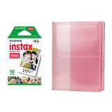 Fujifilm Instax Mini Single Pack 10 Sheets Instant Film with 64-Sheets Album For Mini Film 3 inch Blush pink