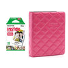 Fujifilm Instax Mini Single Pack 10 Sheets Instant Film with dimand Photo Album 64 Sheets (pink)